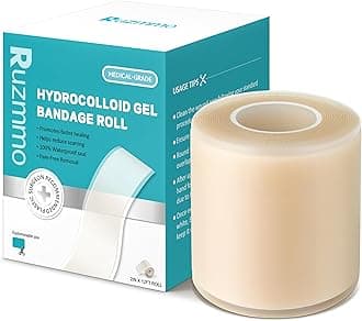 Hydrocolloid Roll for Wound Care - Medical Grade Hydrocolloid Bandages with Flexible & Waterproof, Ultra-Thin, Self-Adhesive, DIY Shape & Size Home First Aid Kit Essential (2in*12ft)