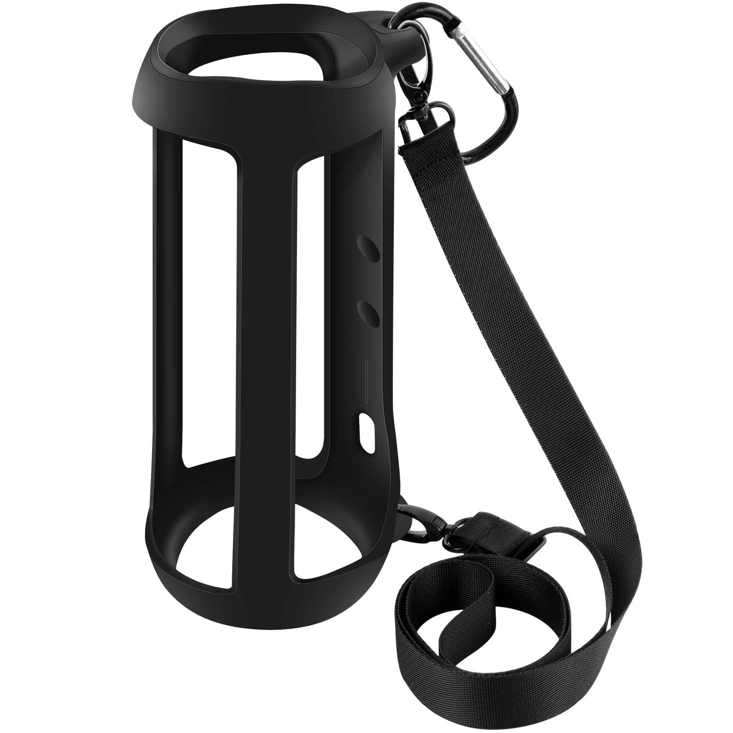 Silicone Case for JBL FLIP 5 Waterproof Portable Bluetooth Speaker, Gel Soft Skin Rubber Cover, Travel Carrying Storage Bag Pouch with Shoulder Strap and Carabiner