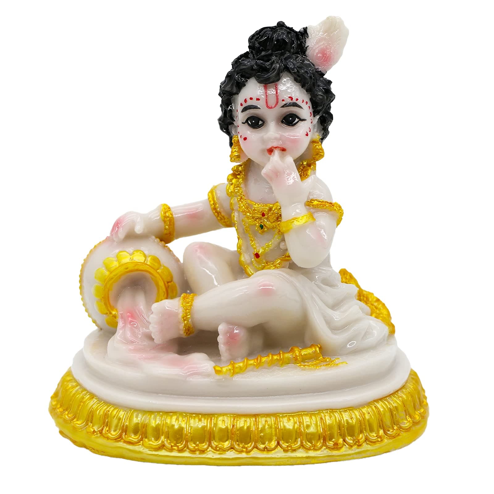 Indian God Baby Krishna Statue - 4.1" H
