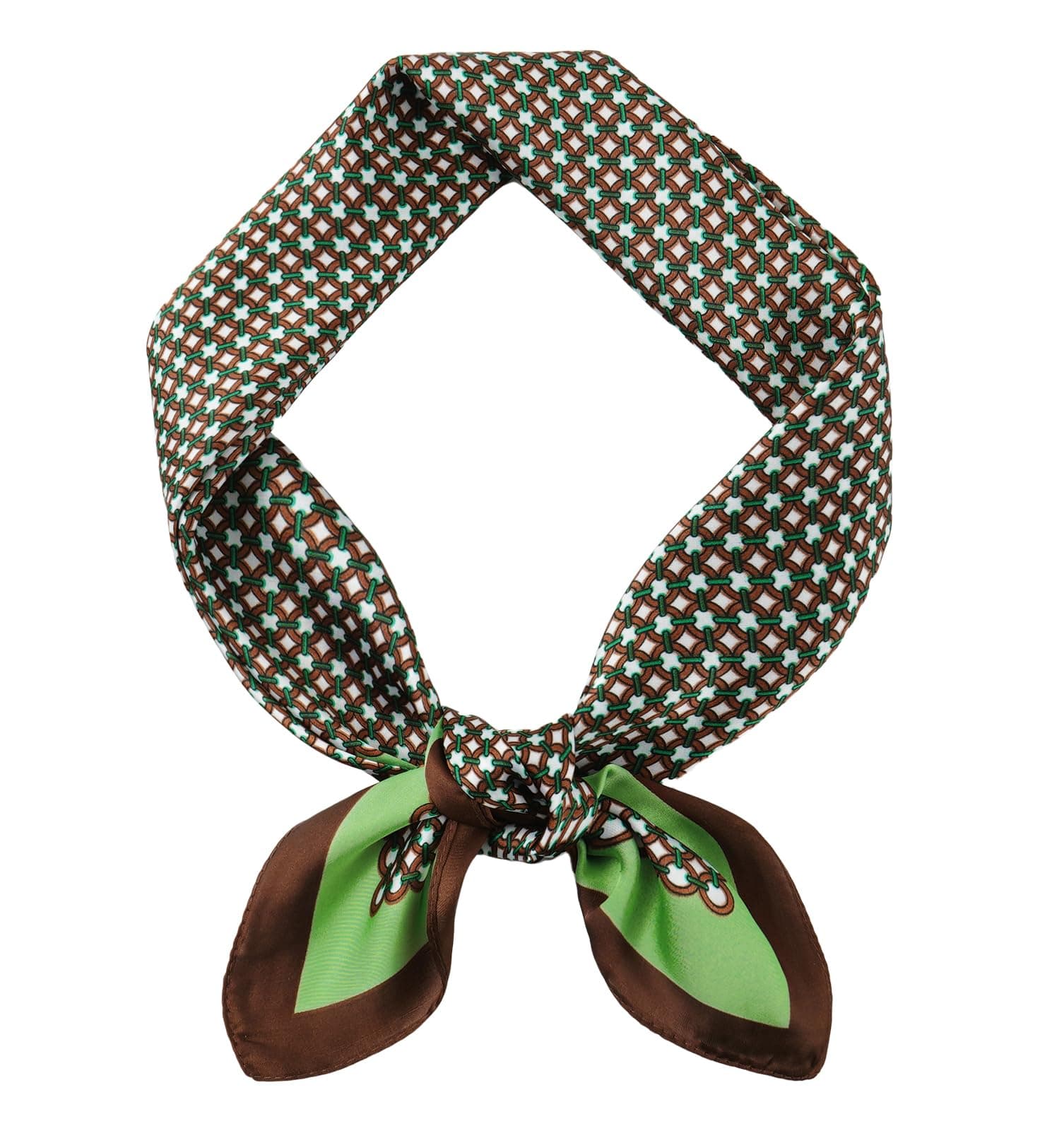 Vintage Silk Feel Square Scarf for Men Satin Bandana Tiny Pattern Print Neckerchief Geometry Head Scarf Fashion