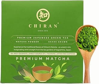 - CHIRAN Premium Matcha Powder from Japan – Shade-Grown, Deep Green Color, and Velvety Smooth Texture | Japanese Green Tea Powder | Coffee Replacement with Jitter-Free Caffeine Boost