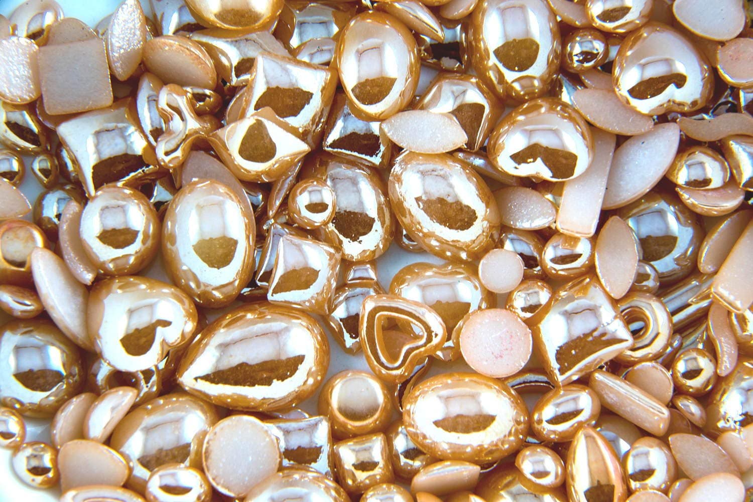 Devardi Glass COE 90 Millefiori Hi-Def Premium Fire-Polished Golden Cab mix. 2 oz, Fusing, Mosaic