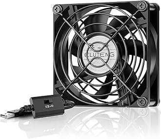 ELUTENG USB Fan 80mm, USB Computer Fan 5V Quite USB Ventilation Fan Compatible with 3 Speed Control for Receiver DVR Playstation Xbox Computer Cabinet Cooling 80 x 80 x 25mm