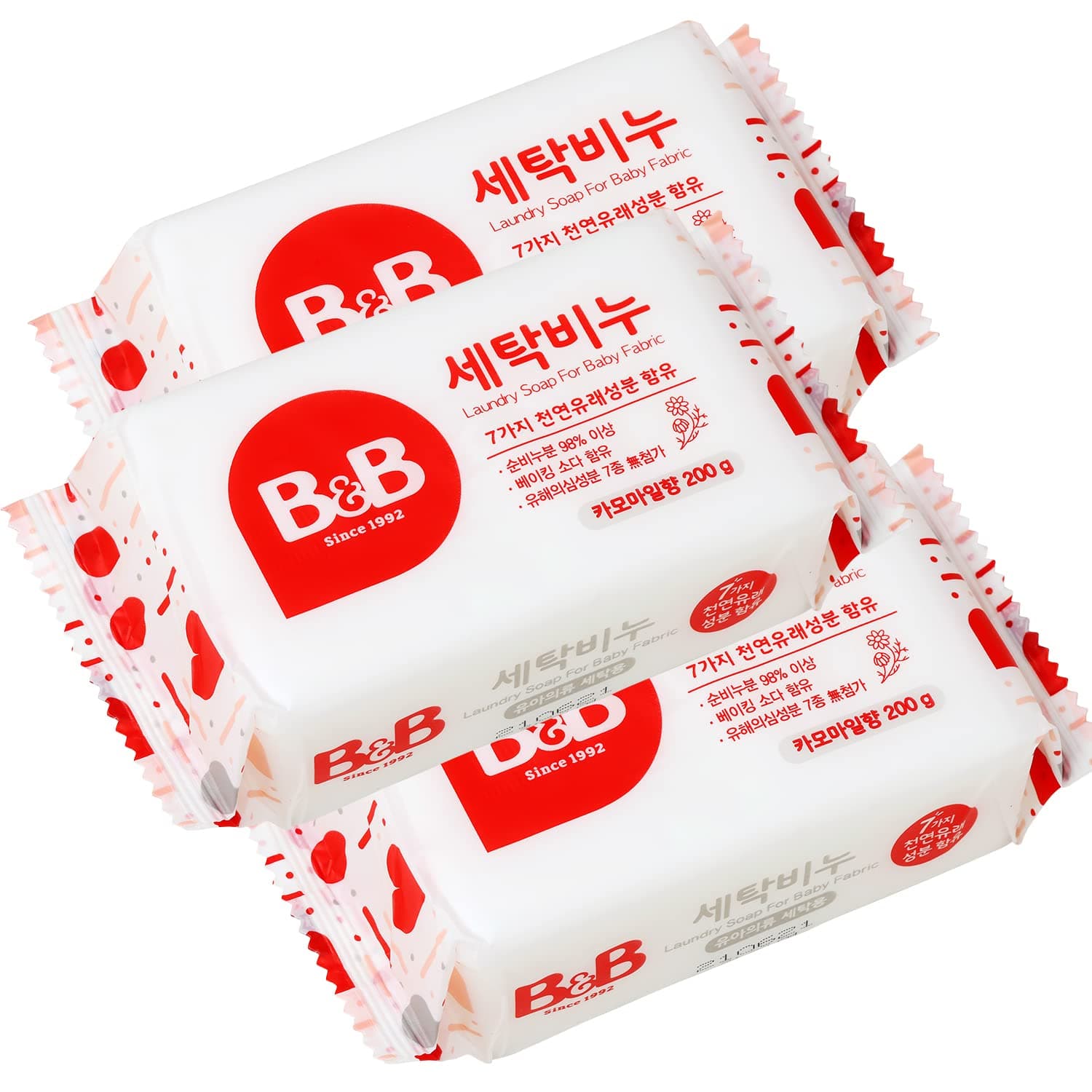 [B&B] b&b Laundry Soap for Baby Clothing [(Chamomile) - 200g 3EA]