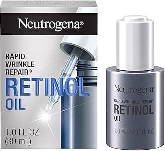 Neutrogena Rapid Wrinkle Repair Retinol Anti-Wrinkle Oil, Lightweight Anti-Wrinkle Face Serum to Fight Dark Spots, Deep Wrinkle Treatment, 0.3% Concentrated Retinol, 1.0 fl. oz