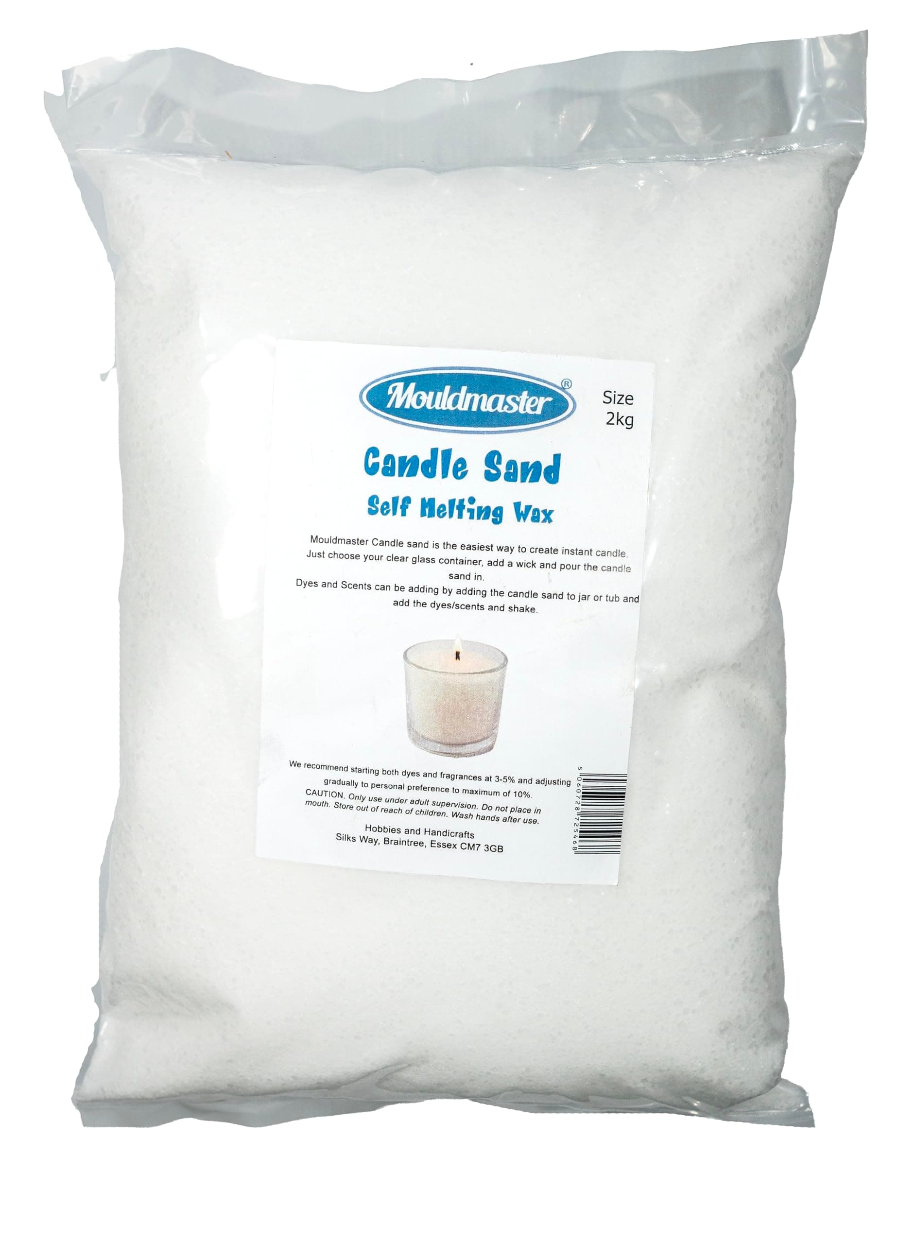 Mouldmaster Candle Sand Granules Self Melting Wax 2Kg, White