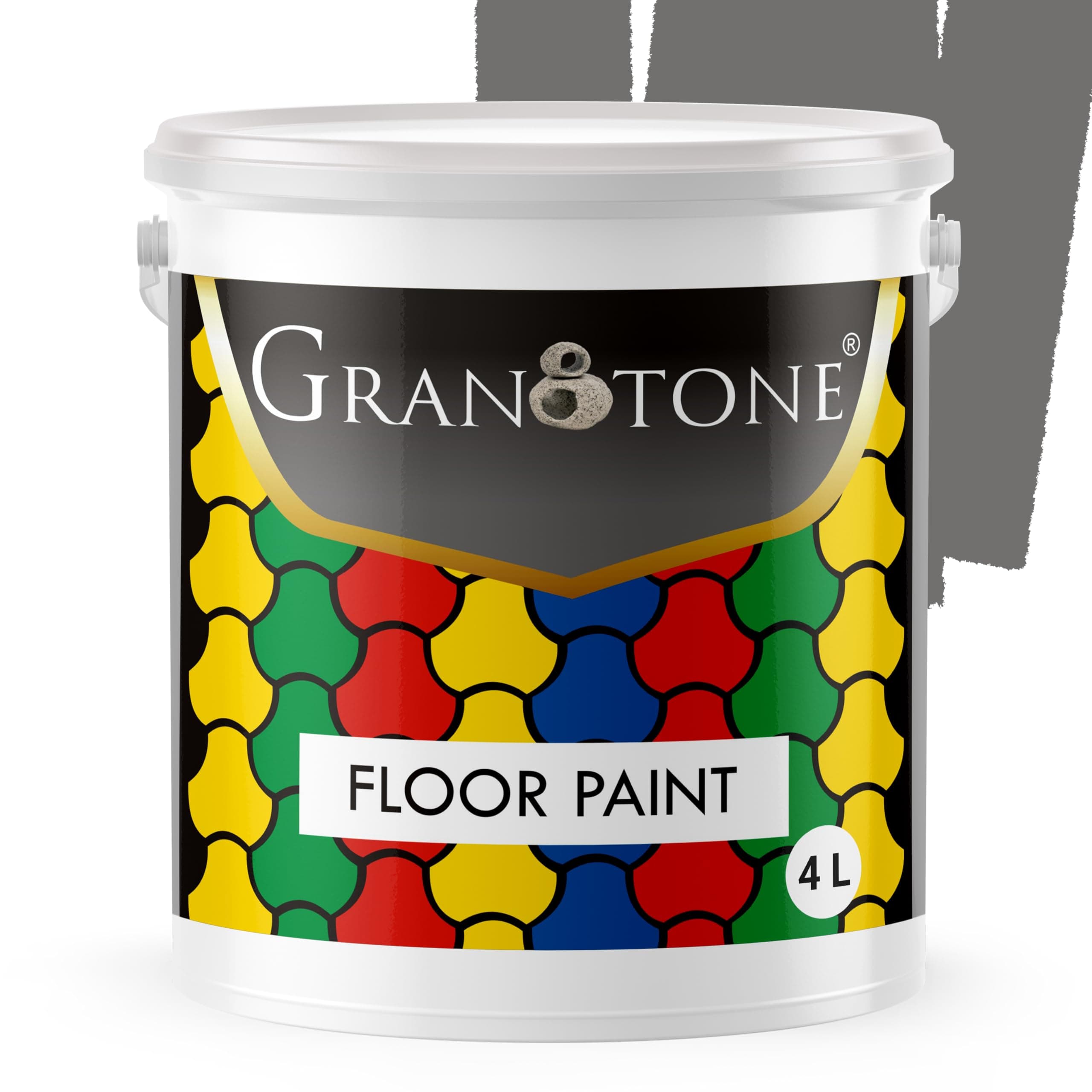 GRANOTONE Floor Paint 4 Litre Space Grey Colour Polyurethane and Acrylic Polymer Based Concrete Sealer Anti Slip Thick and Durable for Cement Floor and Tiles Made in India