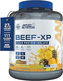 Applied Nutrition Clear Hydrolysed Beef Protein Isolate Powder, Fruit Juice Style, Dairy Free, Lactose Free, Zero Sugar, Low Fat, 1.8kg - 60 Servings (Pineapple Millions)