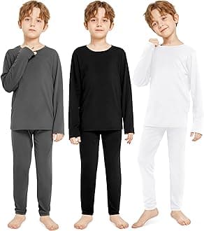Resinta Boys Thermal Underwear Set Long Johns for Kids Boys Fleece Lined Base Layers for Skiing & Winter Activities for Boys