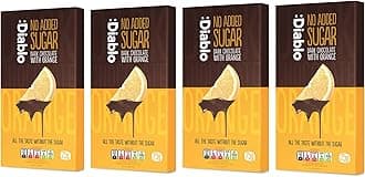 Diablo No Added Sugar Dark Chocolate with Orange – No Added Sugar Chocolate Bar, Sweetened with Stevia, Gluten Free, Ideal for Any Occasion, Birthdays, Valentines, or Gift Hampers, 75g (Pack of 4)