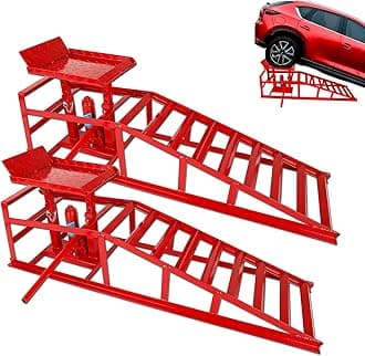 KAFLLA 2 Pack Hydraulic Car Ramps 6600lbs 3T Low Profile Auto Car Truck Vehic...