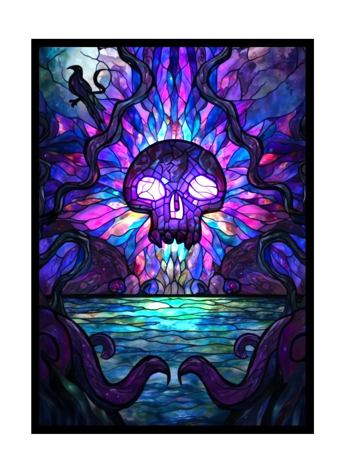 100 MTG Card Sleeves with 100 Inner Sleeves, Textured Back Art Sleeve, Fit Standard Size Cards - Swamp