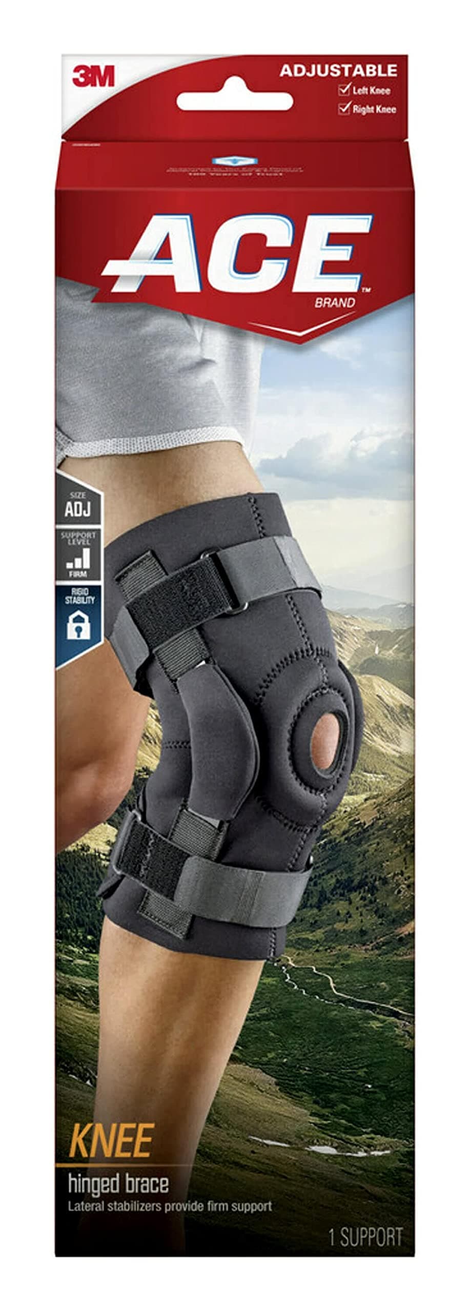 Brand Hinged Knee Brace, Provides Firm, Stabilizing Support and Compression to Muscles and Joints, Adjustable Knee Brace With Knee Straps, Right or Left Knee Brace, One Size Fits Most
