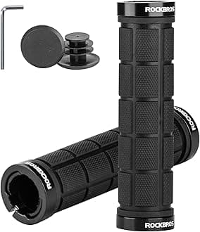 ROCKBROS Bike Handlebar Grips Bike Grips Double Lock On Comfortable Bicycle Handlebar Grips Anti-Slip for Mountain Bike BMX Bike Scooter Beach Cruiser, Folding Bike