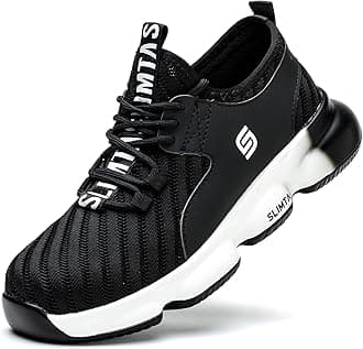 – Safety Shoes for Men Women Steel Toe Boots Non-Slip Lightweight Breathable Sneakers Puncture Proof Protective Industrial Black Work Shoes - EU 42