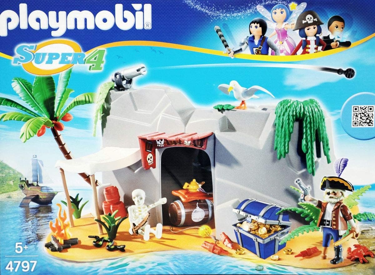 4797 Super 4 Pirate Cave, Fun Imaginative Role-Play, PlaySets Suitable for Children Ages 4+