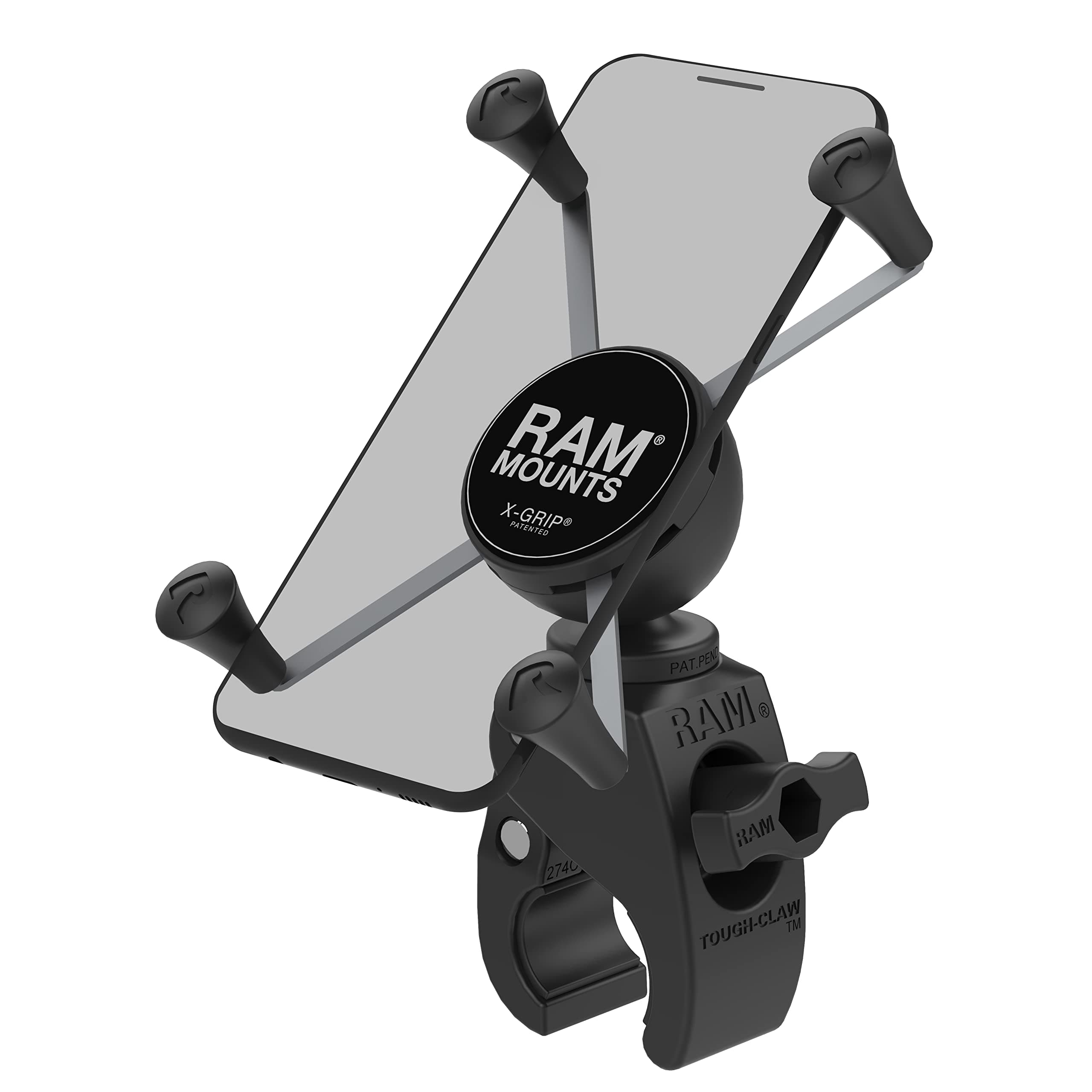 RAM MOUNTS X-Grip Large Phone Mount with RAM Snap-Link Tough-Claw RAM-HOL-UN10-400U for Motorcycle, ATV/UTV, Bike