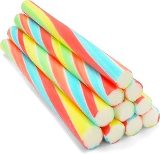 Wyeland Traditional Handmade Rock Candy Sticks - Blackpool Rock Sticks - Rainbow Fruit Flavour, 20 Pieces