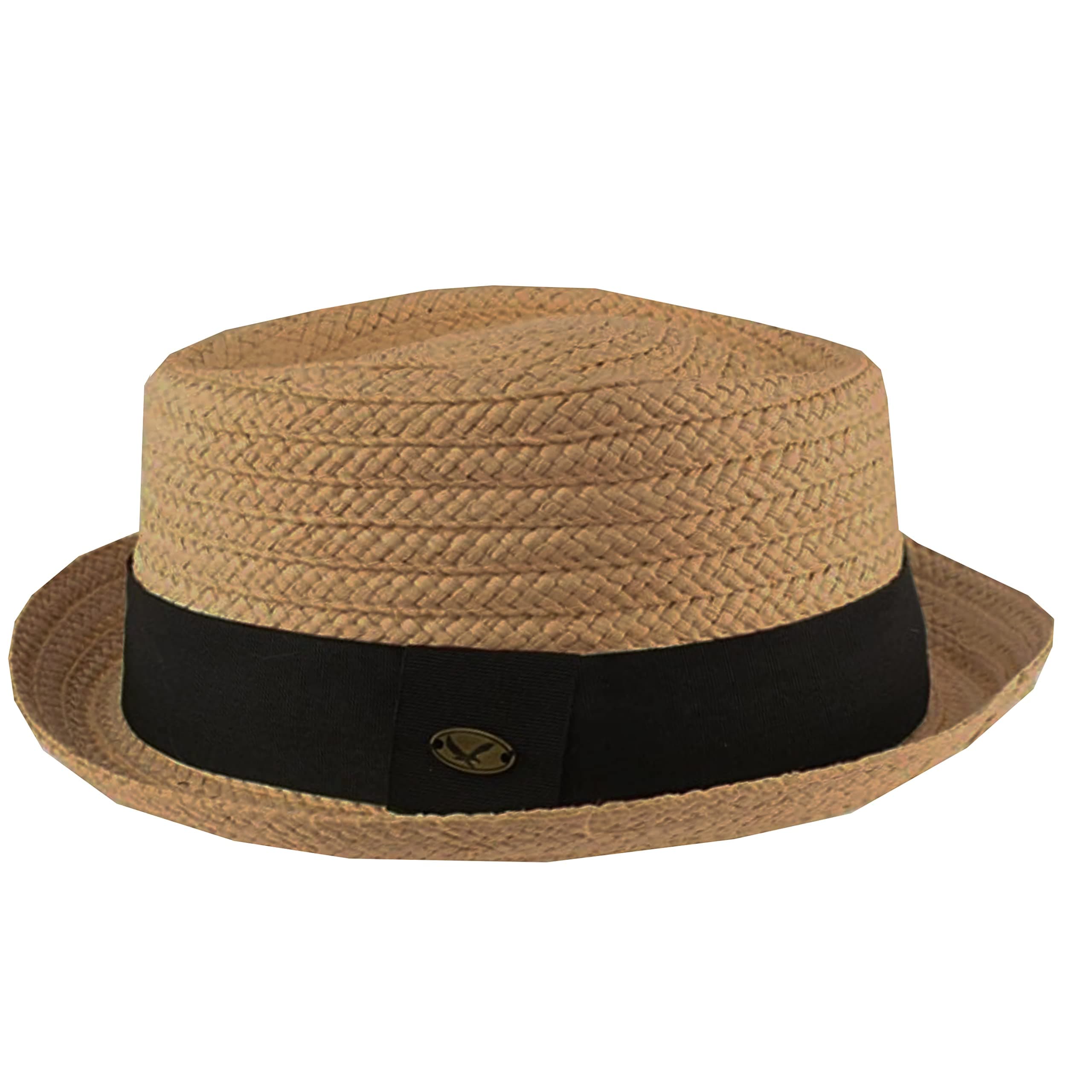 Men's Premium Straw Porkpie Fedora Hat