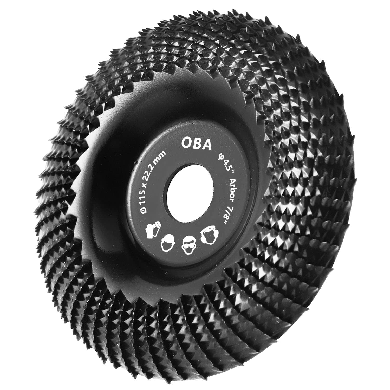 OBA Wood Carving Disc for Angle Grinder 4-1/2 Inch, Wood Shaping Grinding Wheel with 5/8” Arbor