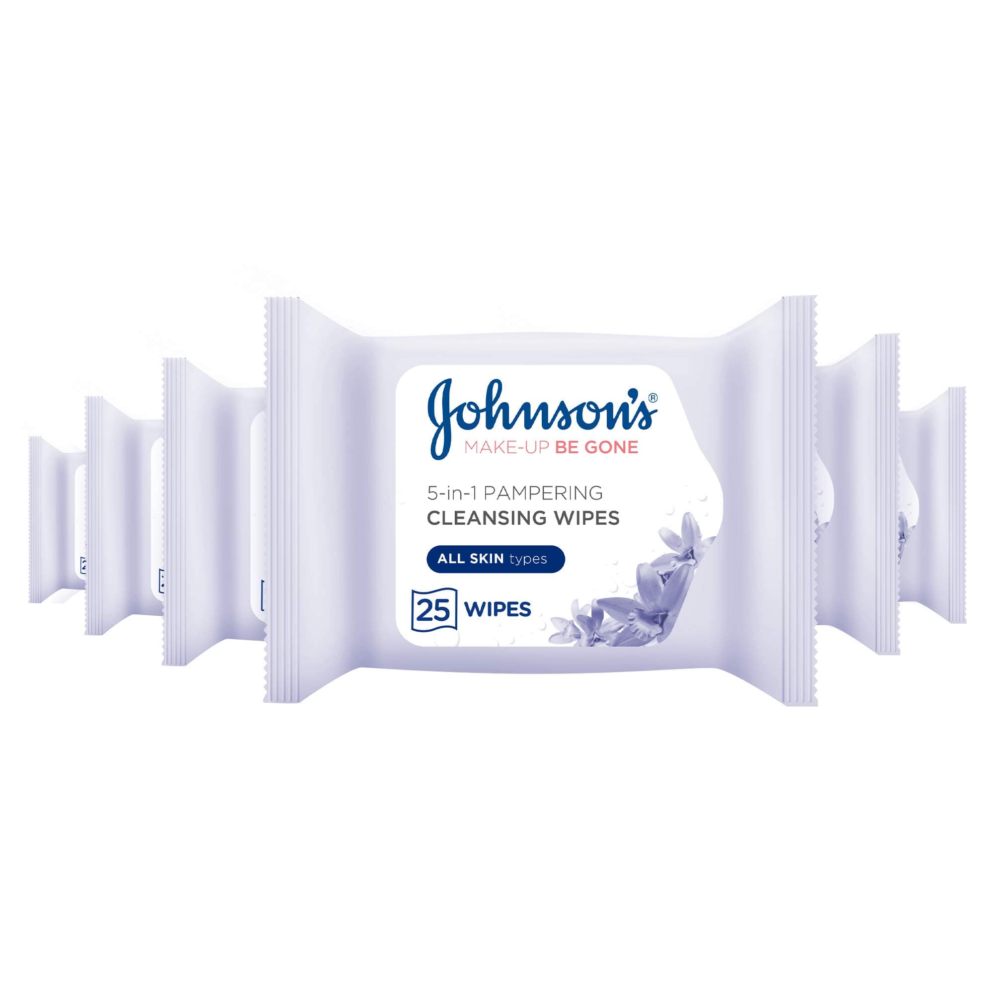 Johnson's Face Care Makeup Be Gone Pampering Wipes (6 x Packs of 25)
