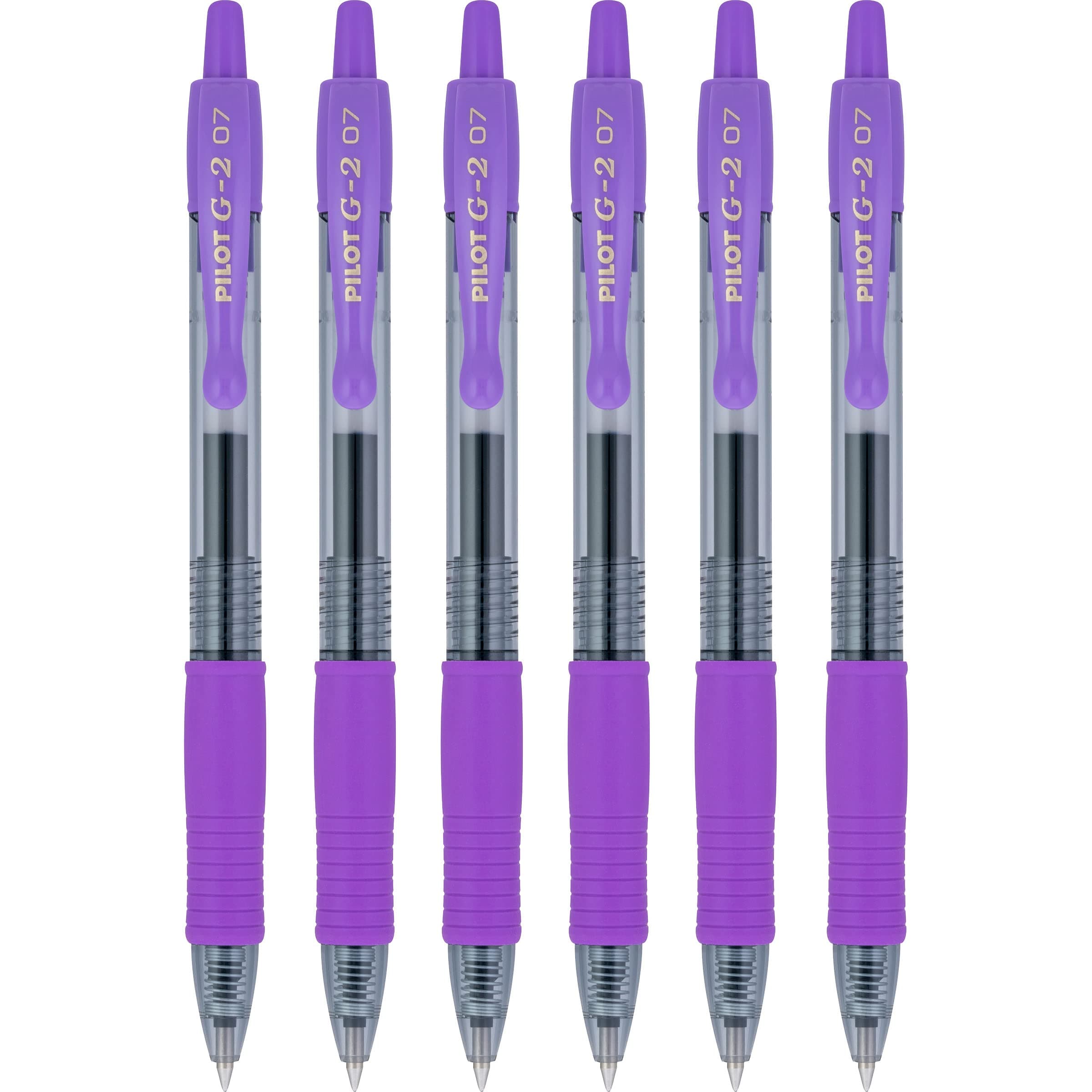 G2 Retractable Rollerball Gel Pens, Fine Point, 0.7mm, Purple Ink, 6 Count