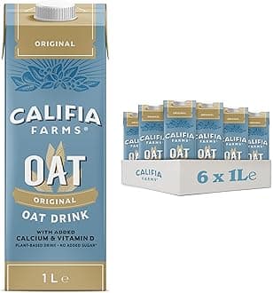 Califia Farms Unsweetened Oat Drink with Calcium & Vitamin D - Dairy Free, Lactose Free, Vegan (6 x 1L)