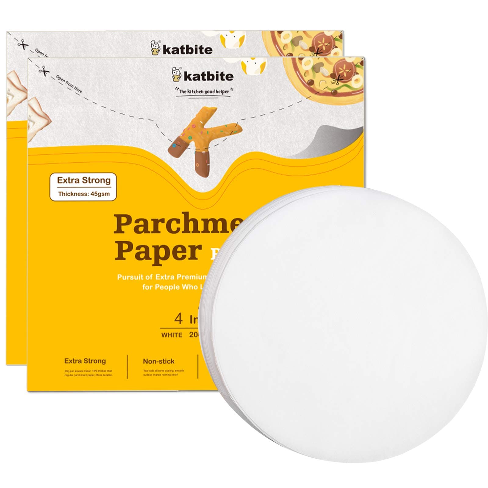 katbiteHamburger Patty Meat Wrapping Parchment Paper 4" 5" (500, 4")