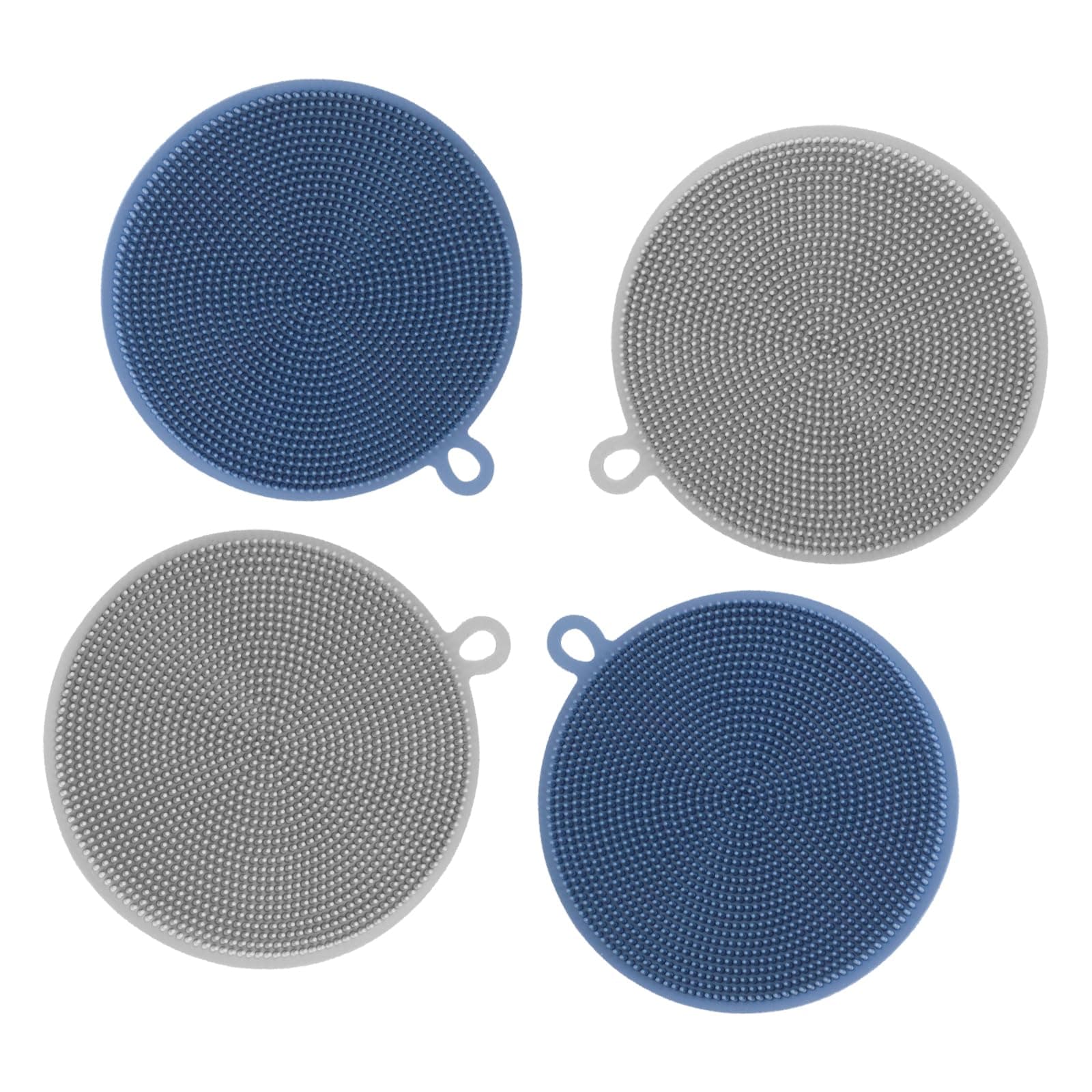 Silicone Sponge, 4 PCS Silicone Scrubber Vegetable Brush Dish Washing Sponge Kitchen Sponges for Dishes Pan Pot Fruit Vegetable