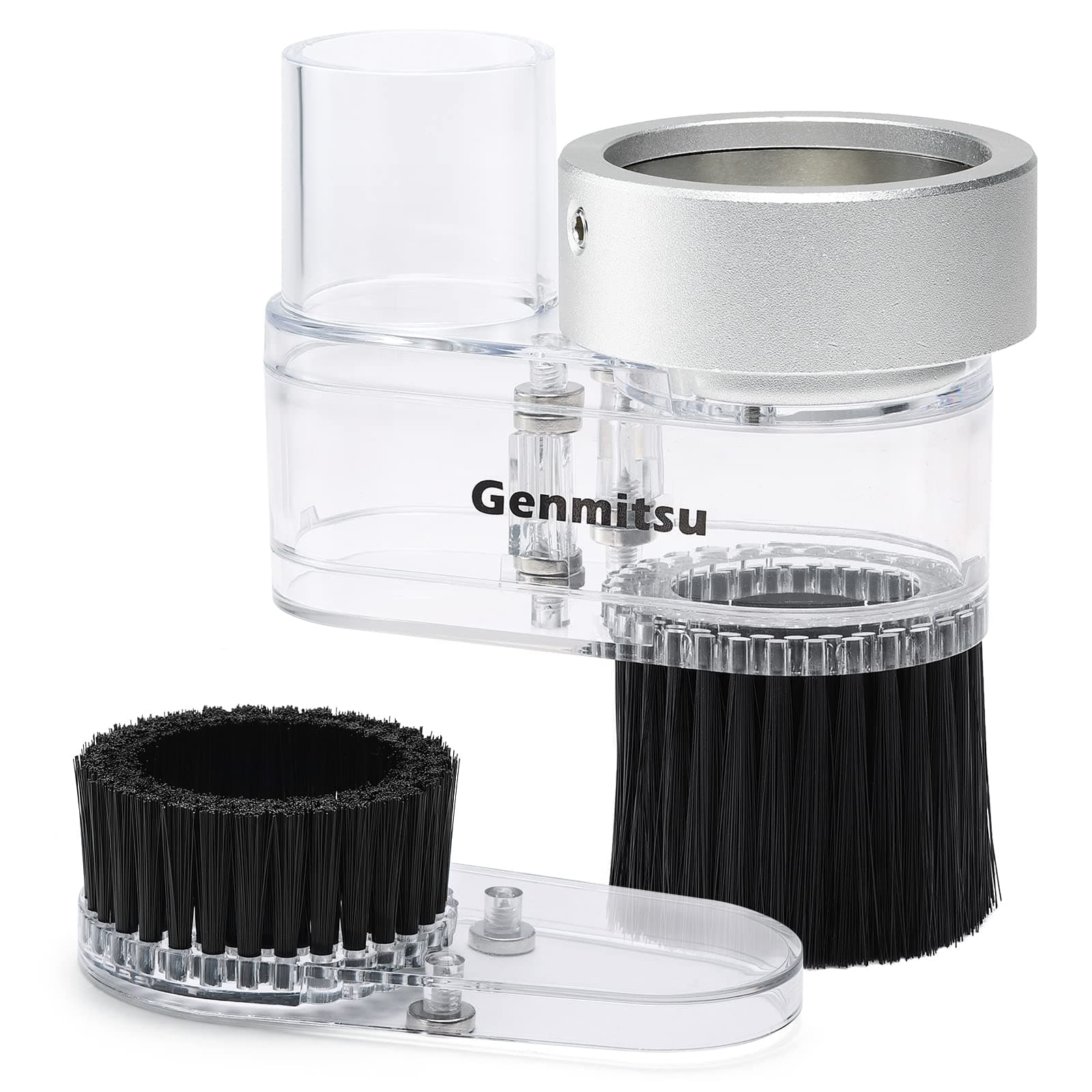 CNC ABS Dust Shoe for CNC Machines with a 52mm Diameter Motor, fits Most 300W-500W Spindle Motors, Hose Adapter Outer Diameter 38mm (1.5″), Transparent