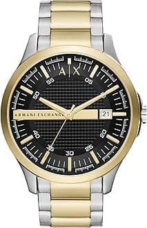 A|X Armani Exchange Men's Watch with Three-Hand Analog Display and Date Window, Watch for Men with Stainless Steel or Leather Band