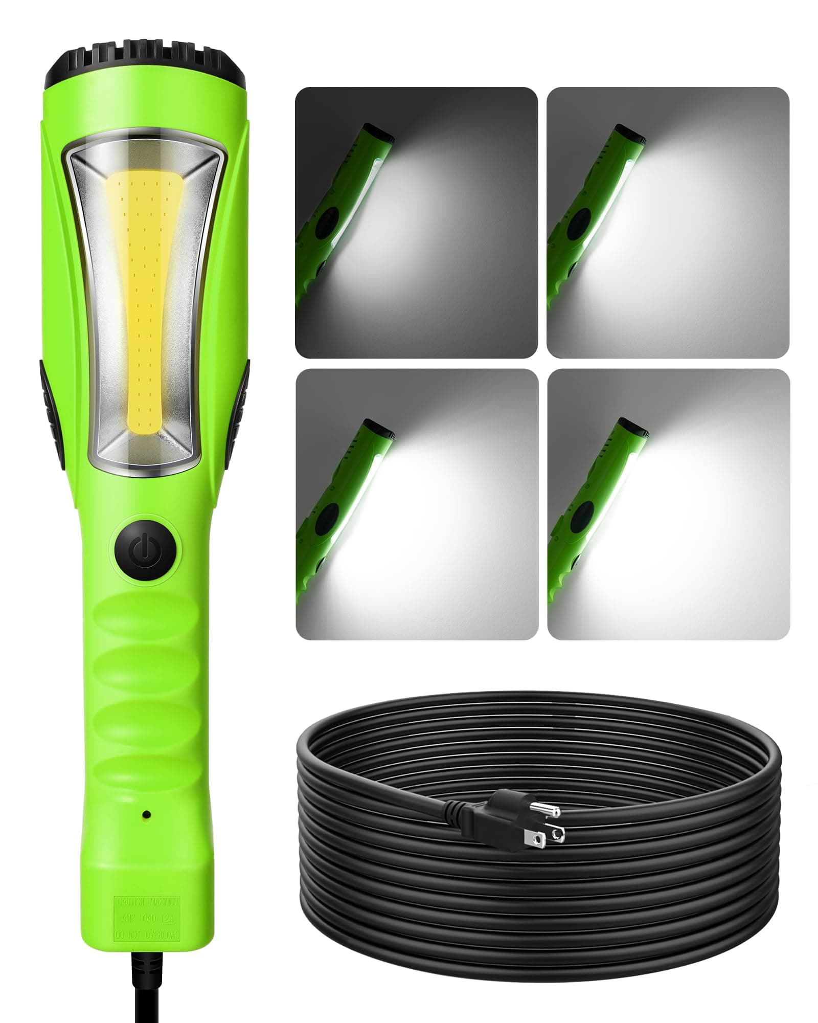 EDISHINE LED Work Light (25 feet), Underhood Work Light, 2000LM COB LED Light, Trouble Light with Cord 16 Gauge SJTW, Strong Magnet, Swivel Hook for Garage, Workshop, Car Repair Scene, ETL Listed