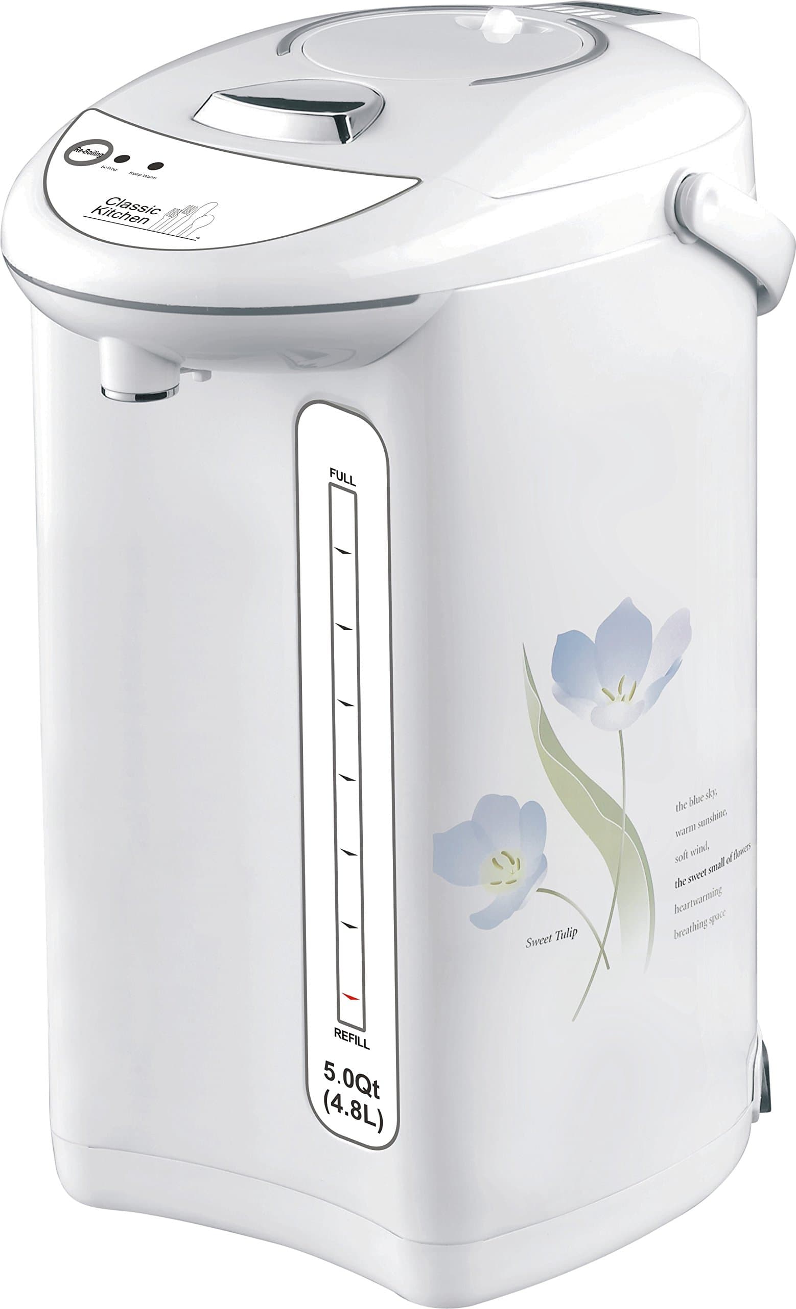 Electric Kettle Pump Pot 5.0Qt (4.8L) with Manual Pump