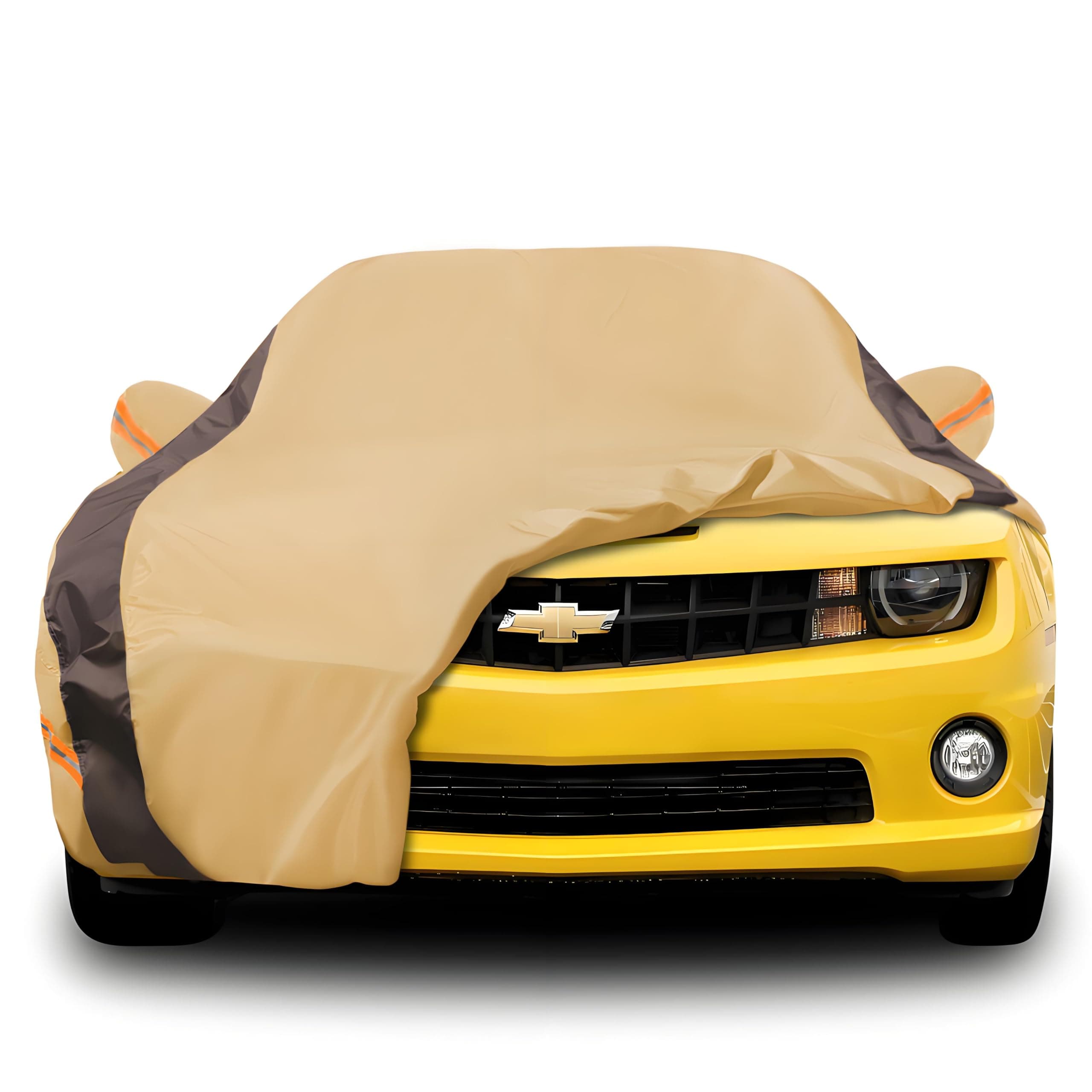 Camaro Car Cover Waterproof All Weather Compatible with Chevy Camaro, Outdoor Anti-UV Sun Rain Protection Full Exterior Cover