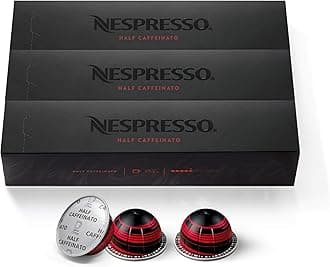 Nespresso Capsules Vertuo, Half Caffeinato, Mild Roast Coffee, 30-Count Coffee Pods, Brews 7.8oz.