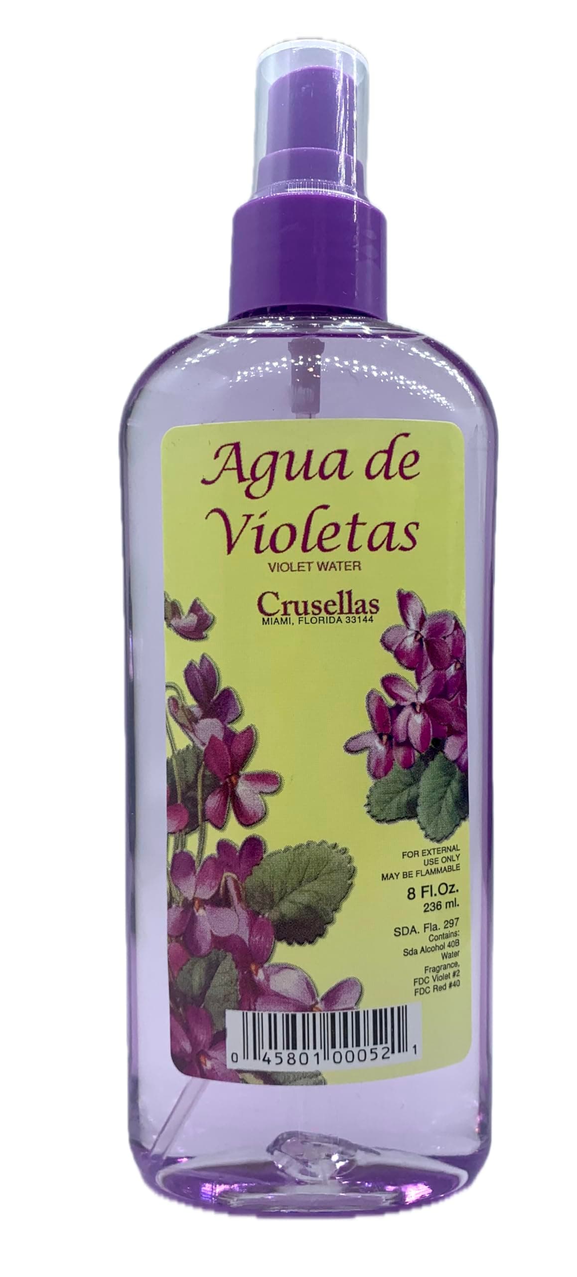 Agua de Violetas (Violet Water) Pump Spray 8 Fl. Oz.