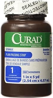 Sterile Plain Packing Gauze Strips, 1" x 5 yds., Essential Wound Care Supplies, Pack of 12