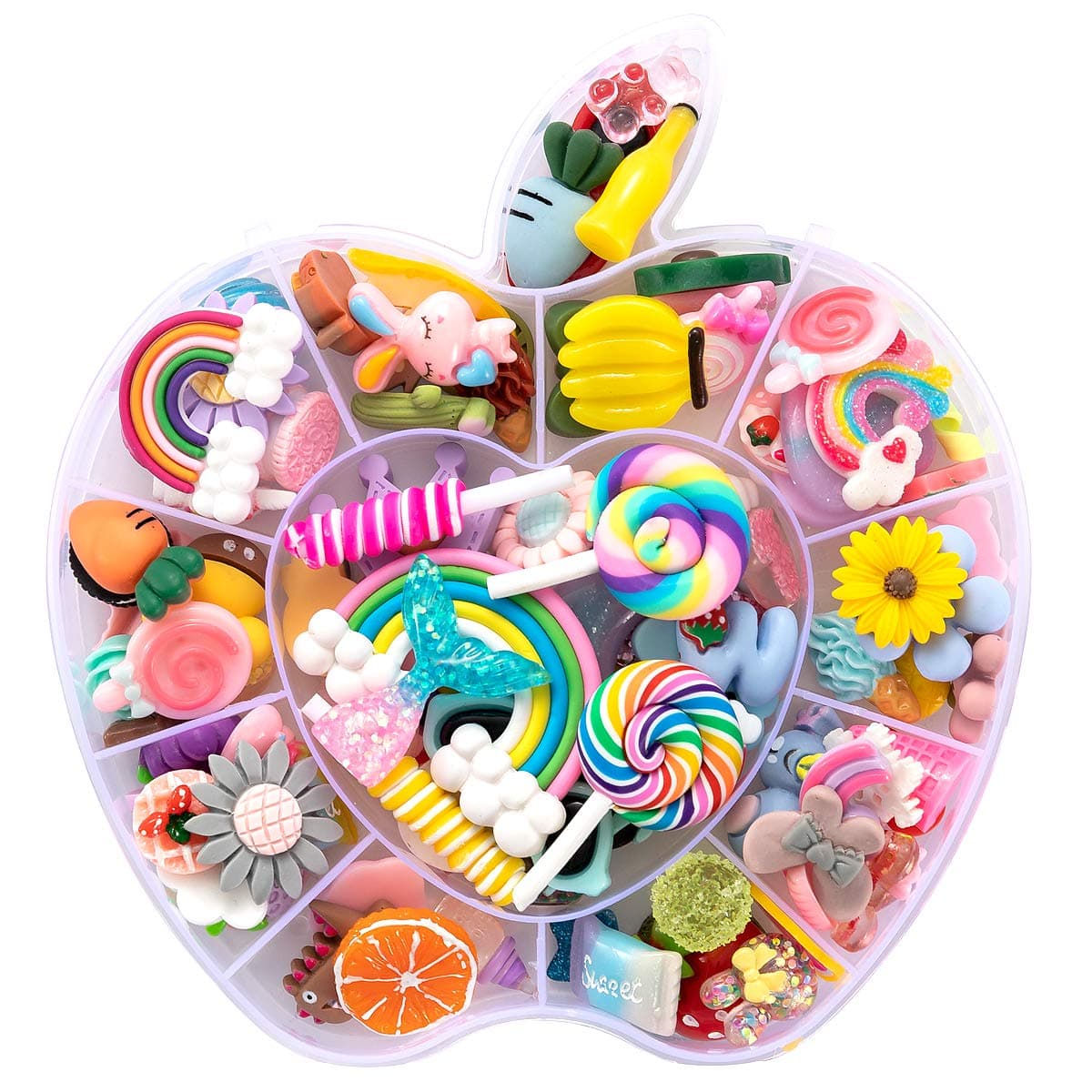 Not for croc,100pcs Slime Charms,Plastic Flatback Charms and Containers Mixed Candy Cake Sweets Resin Cabochons for DIY Crafts, Scrapbooking, Jewelry Making(mix)