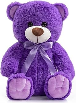 Super Color Teddy Bear Stuffed Animals Plush Toy for Children Girlfriend Family Congratulations Baby Shower Birthday Purple 14 inch
