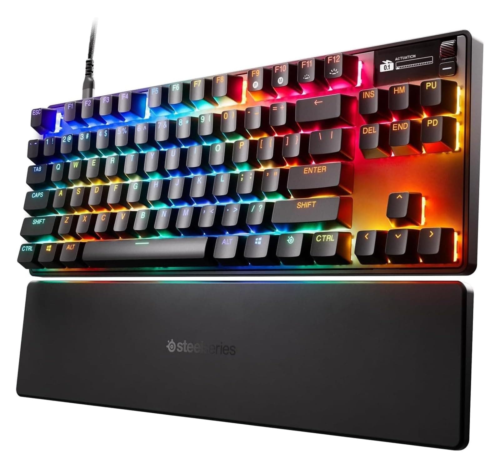 SteelSeries Apex Pro TKL Gen 3 - OmniPoint 3.0 HyperMagnetic Switches - Adjustable Actuation - Rapid Trigger - Game-Ready Presets - Protection Mode - Rapid Tap/SOCD - OLED - US Layout (QWERTY)