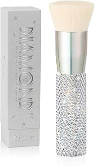 DUcare Rhinestone Foundation brush Diamond Bling Makeup Brush Flat Top Kabuki Brush, Synthetic Professional Liquid Blending Mineral Powder Makeup Tools