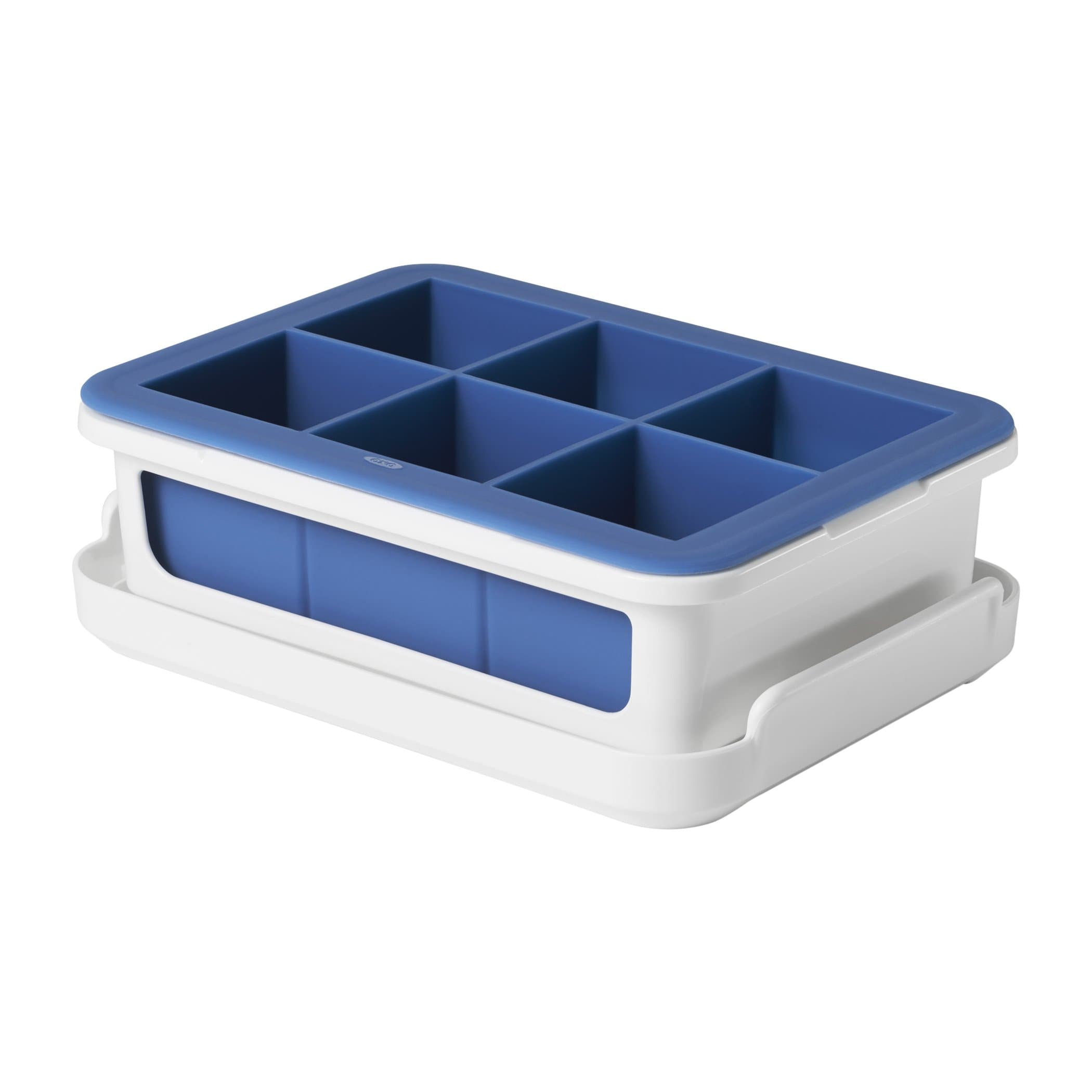 OXO Good Grips Covered Ice Cube Tray (Large Cube), Dark Blue