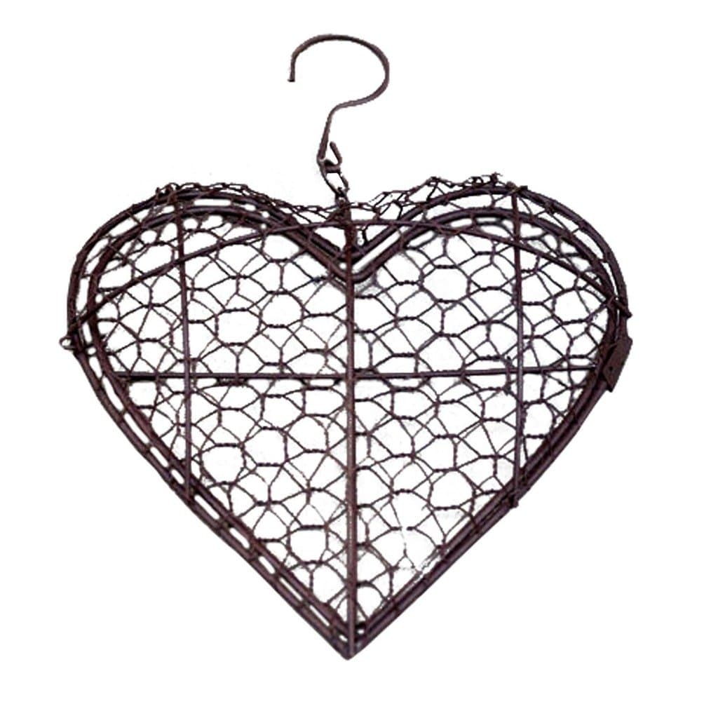Garkit Heart Shape Wire Wreath Frame Round Living Wreath Form
