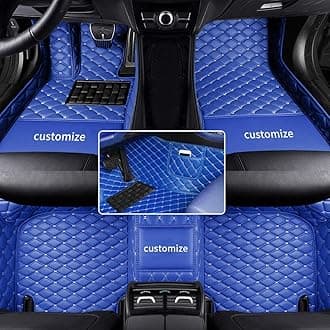 car Floor Mats fit for Toyota RAV4 1999-2025 Custom Style Luxury Leather All Weather Protection Floor Liners Blue-Color