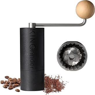 KINGrinder P0 Lightweight Manual Hand Coffee Grinder for Moka pot, Aeropress, French Press, Drip with Assembly Consistency Stainless Steel Conical Burr Mill, 25g Capacity