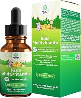 Liquid Multivitamin for Kids Immunity Support - Toddler Multivitamin Supplement with A C D3 E B1 B2 B3 B6 and D3 Liquid Vitamins for Kids and Infants - Liquid Multivitamin Drops with DHA for Kids