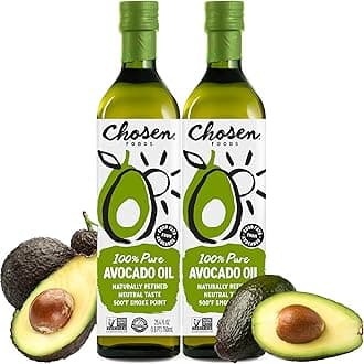 Chosen Foods 100% Pure Avocado Oil, Keto and Paleo Diet Friendly, Kosher Oil for Baking, High-Heat Cooking, Frying, Homemade Sauces, Dressings and Marinades (25.4 fl oz, 2 Pack)