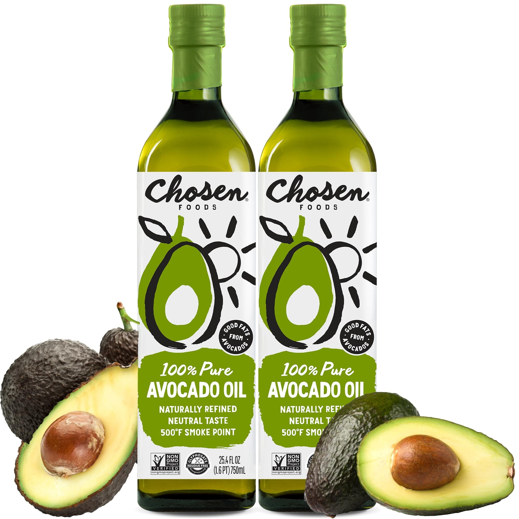 Chosen Foods 100% Pure Avocado Oil 25.4 fl oz, 2 Pack