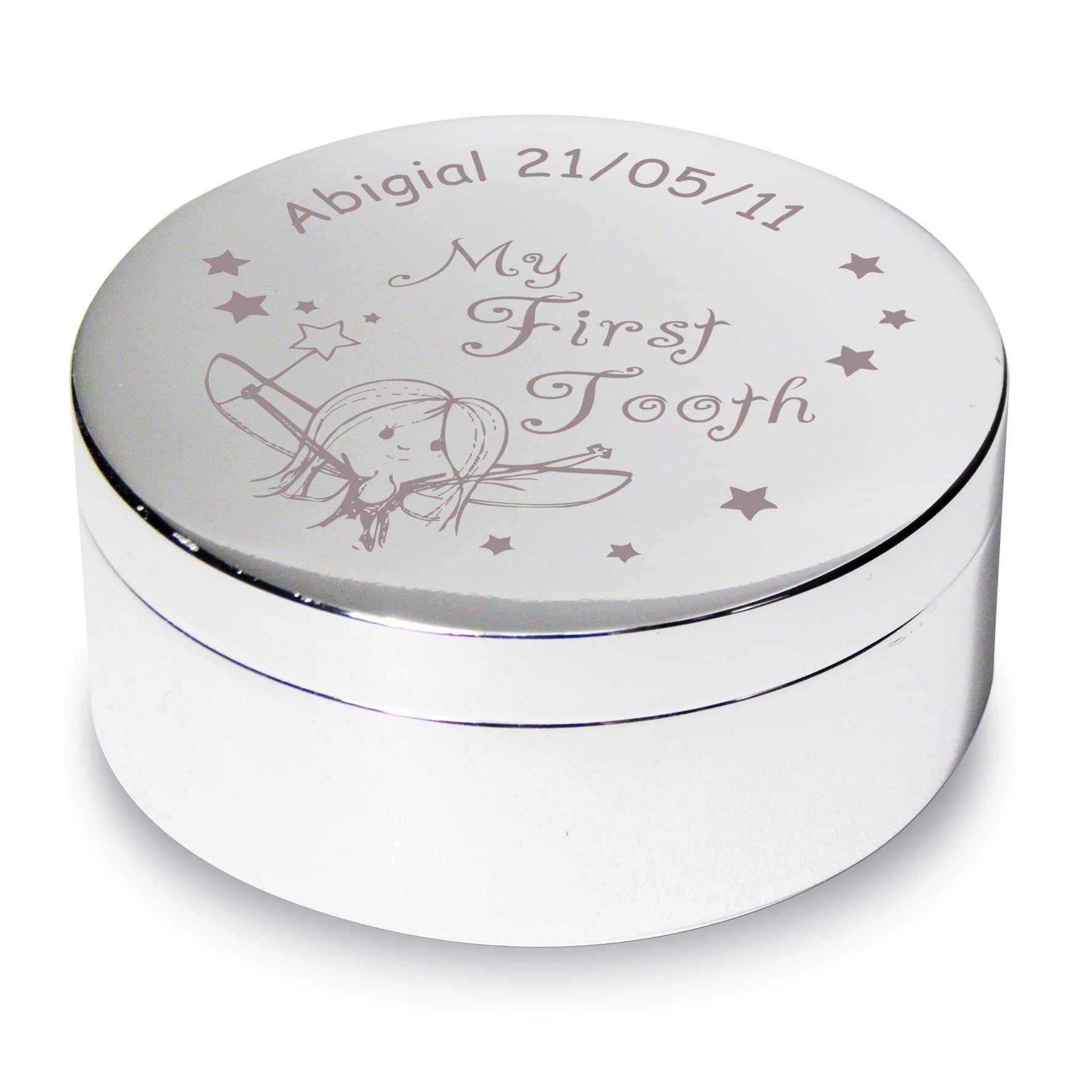 Personalised Fairy My First Tooth Trinket Box