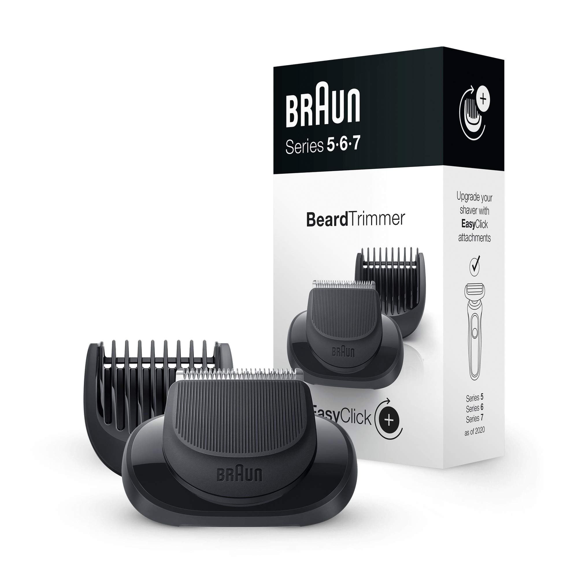 Braun Easyclick Beard Trimmer Attachment (05-Bt) For New Generation Series 5, 6 And 7 Electric Shaver, With Five Different Lengths For Beard Styling, Black